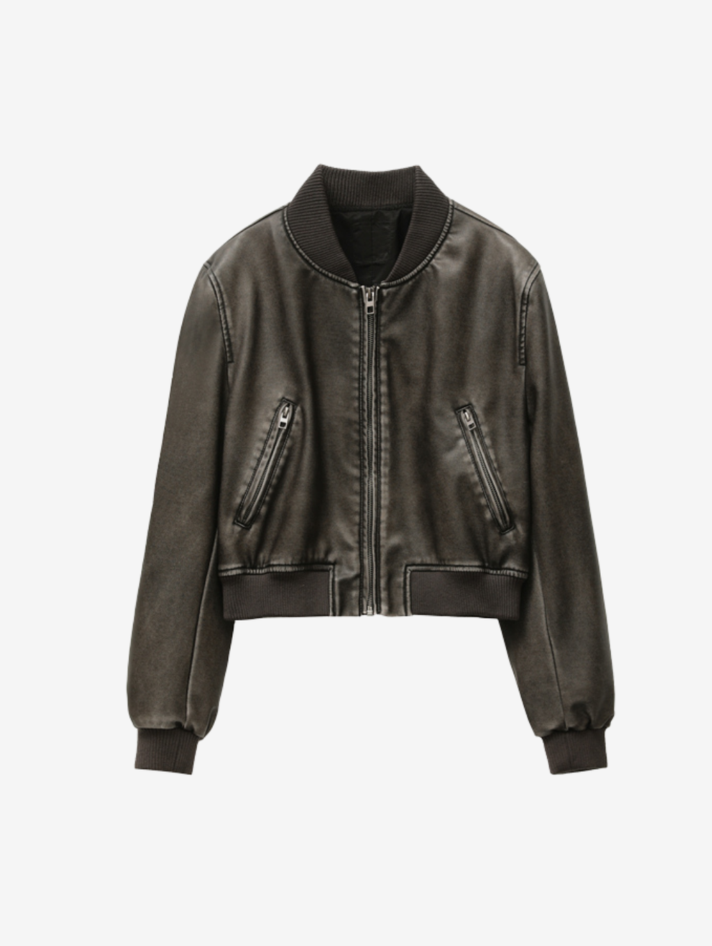 Jaqueta Bomber de Couro Sintético