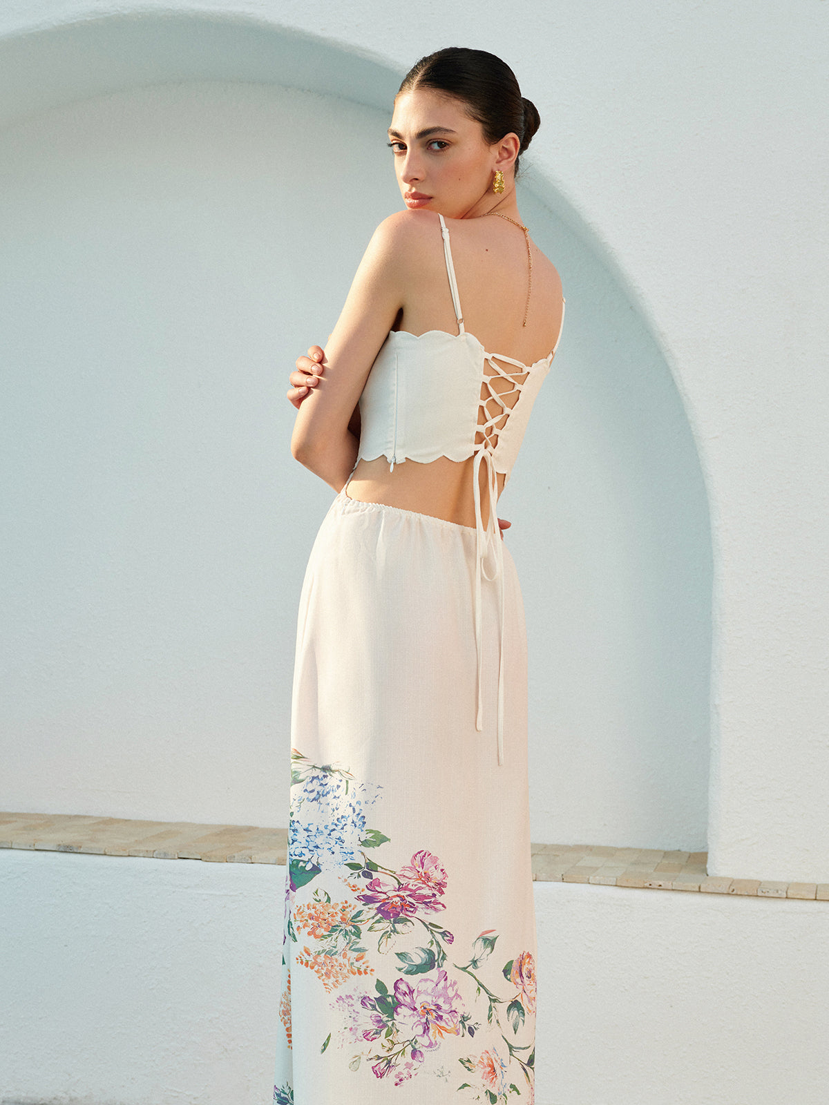 Vestido Longo com Estampa Floral - Sleeve