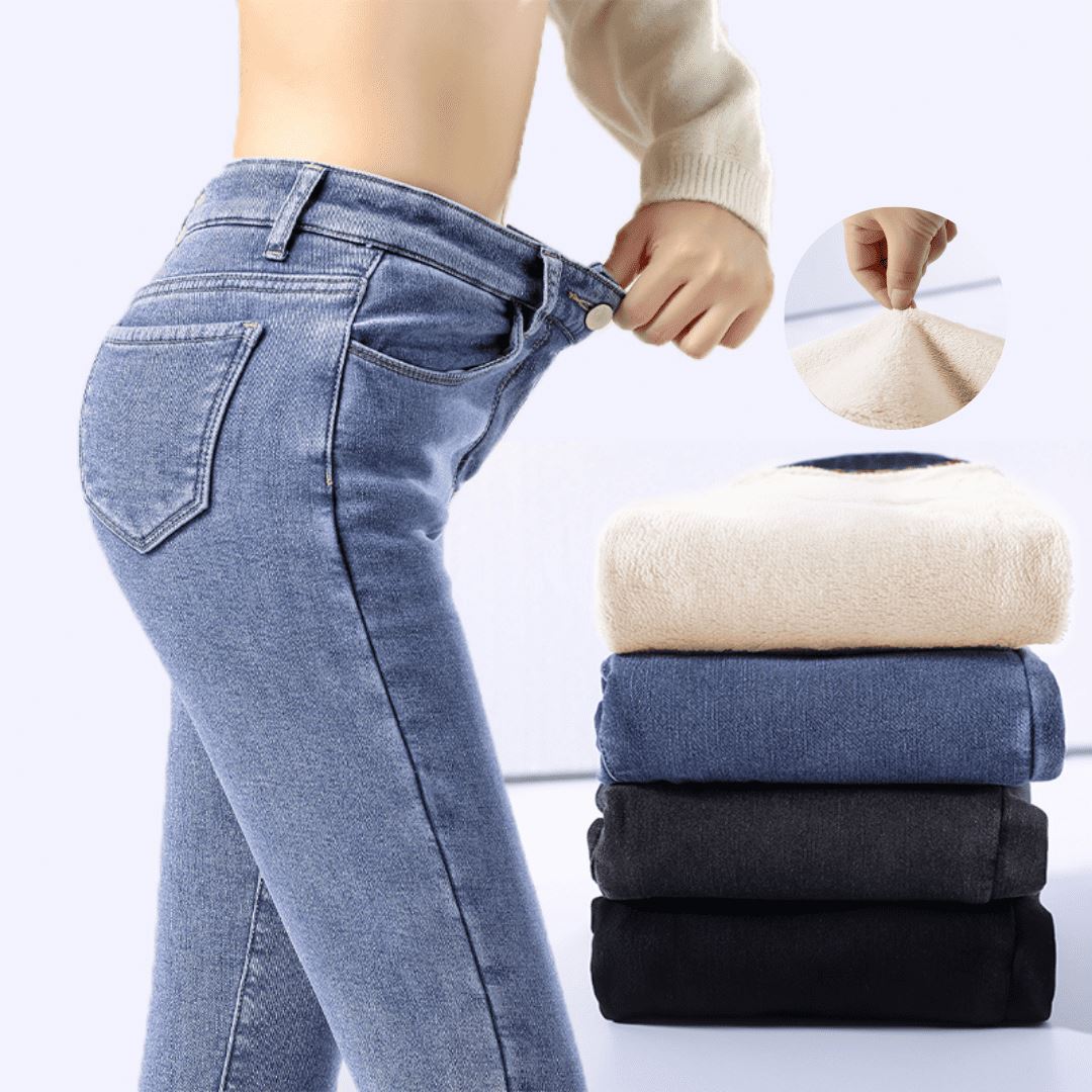 Calça Jeans Peluciada Tendência de Inverno - Lacapri