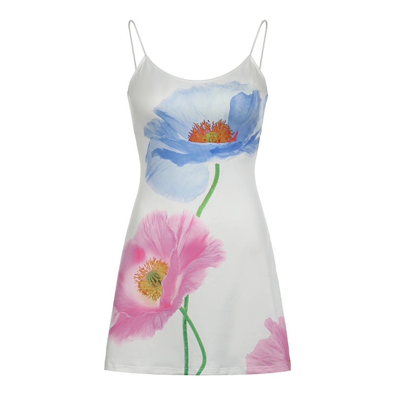 Vestido Curto Estampa Floral de Verão