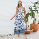 Vestido Longo com Estampa Florida