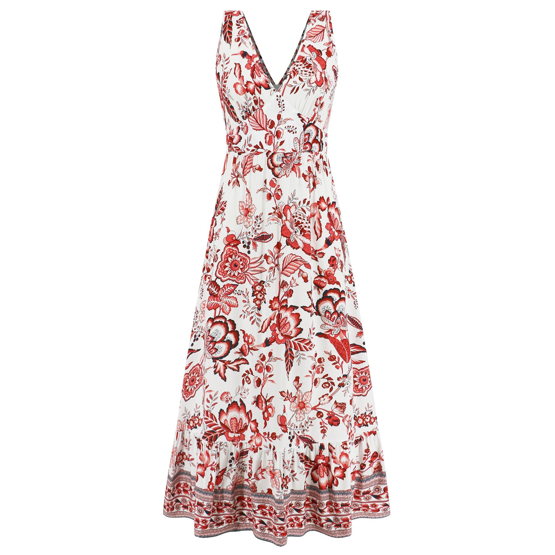 Vestido Longo com Estampa Florida