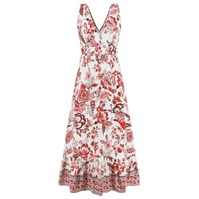Vestido Longo com Estampa Florida
