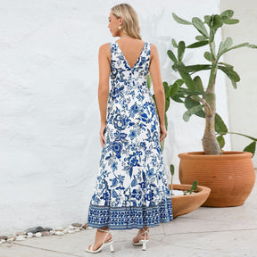 Vestido Longo com Estampa Florida