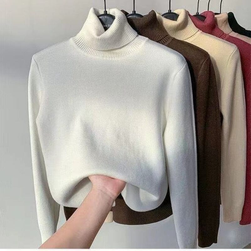 Suéter de Inverno Feminino com Gola Alta