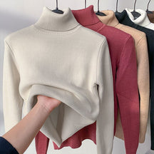 Suéter de Inverno Feminino com Gola Alta