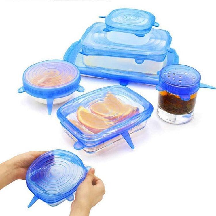 Kit 6 Tampas Silicone (Elastica Reutilizável) - Vamos às Compras