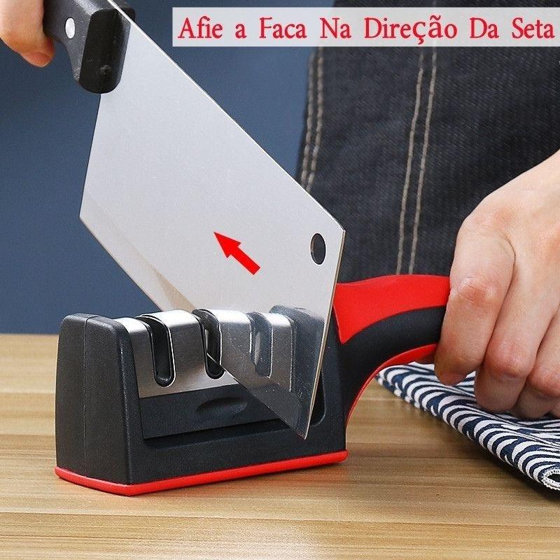 Amolador Inox (3 Afiadores) - Vamos às Compras